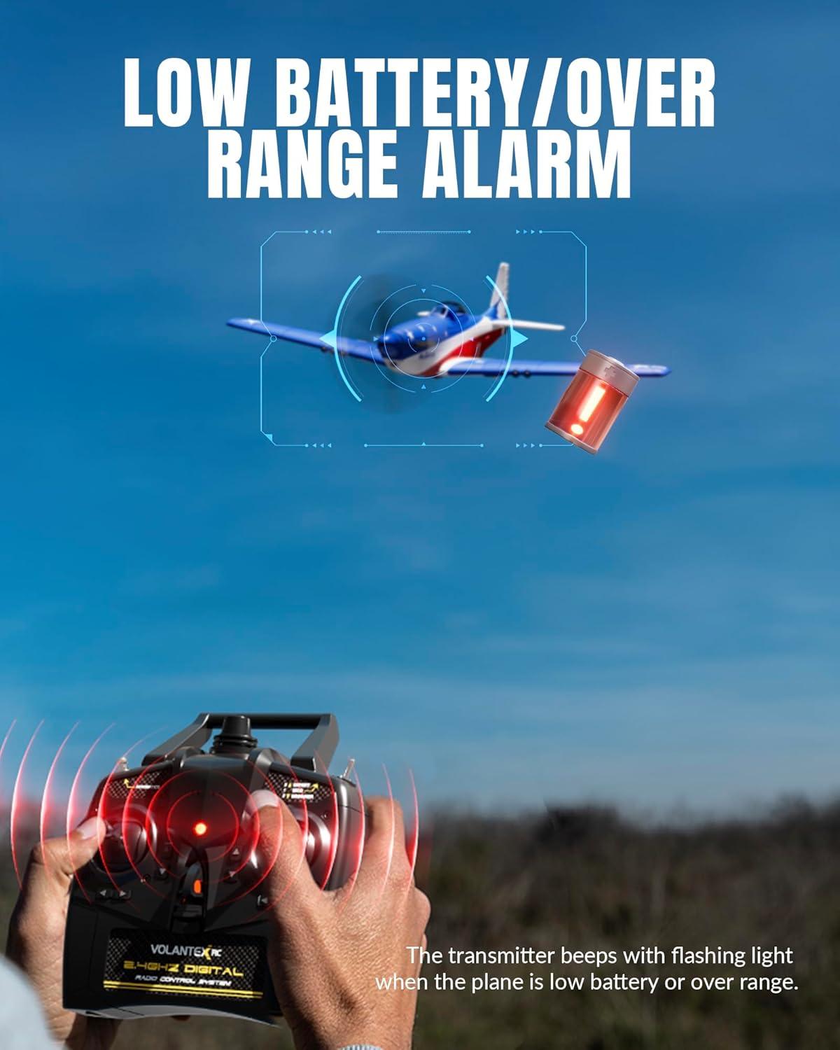 image:imageVOLANTEXRC Brushless 4CH RC Plane P51D Mustang 500mm Remote Control Airplane Fighter RTF with 6Axis Gyro 3 Modes amp Aerobatics 24GHz Radio Controlled Aircraft for Beginners amp AdultsUs Blue
