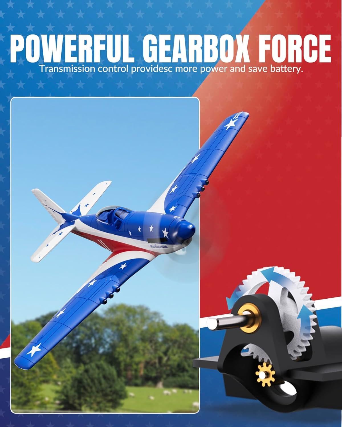 image:imageVOLANTEXRC Brushless 4CH RC Plane P51D Mustang 500mm Remote Control Airplane Fighter RTF with 6Axis Gyro 3 Modes amp Aerobatics 24GHz Radio Controlled Aircraft for Beginners amp AdultsUs Blue