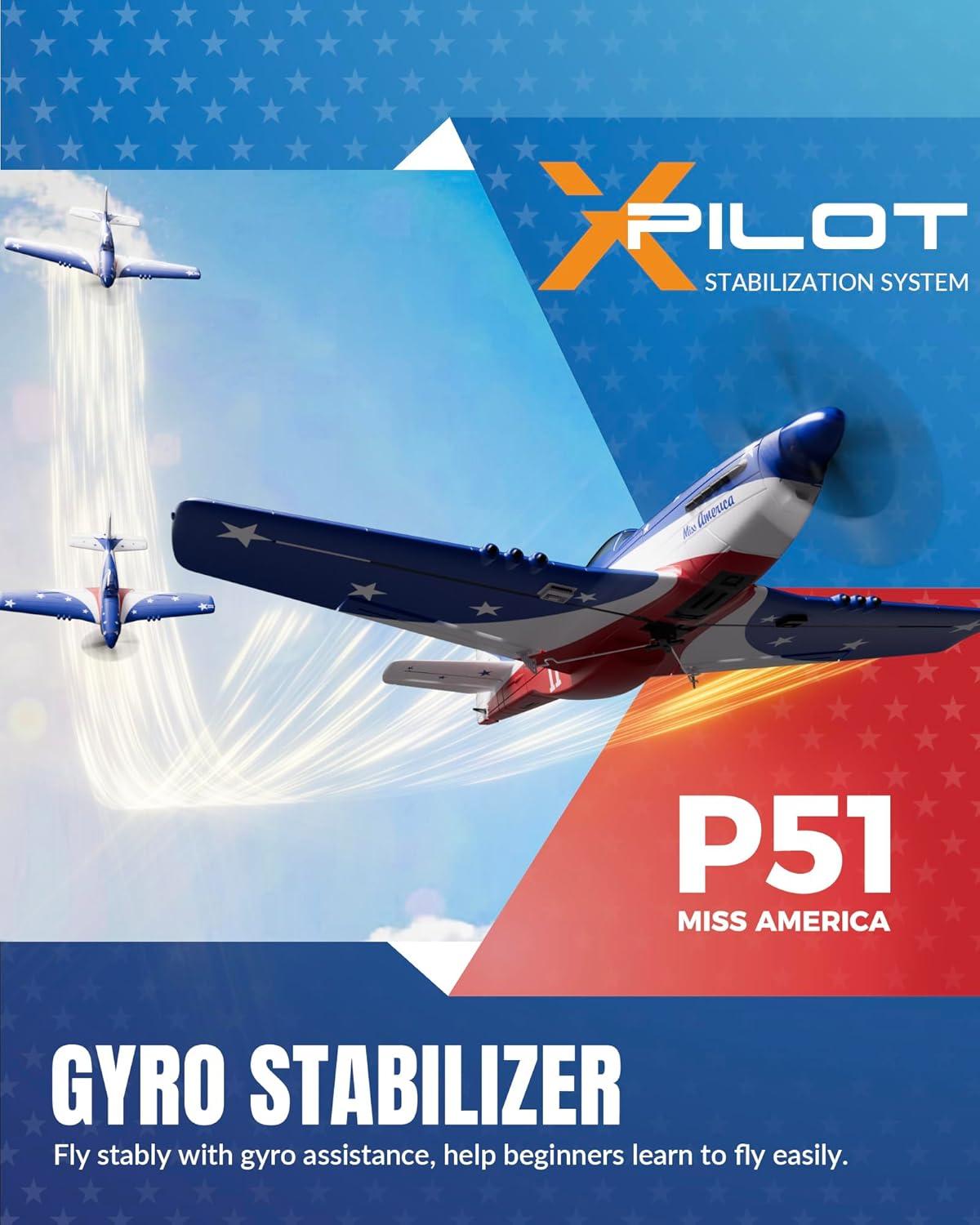 image:imageVOLANTEXRC Brushless 4CH RC Plane P51D Mustang 500mm Remote Control Airplane Fighter RTF with 6Axis Gyro 3 Modes amp Aerobatics 24GHz Radio Controlled Aircraft for Beginners amp AdultsUs Blue