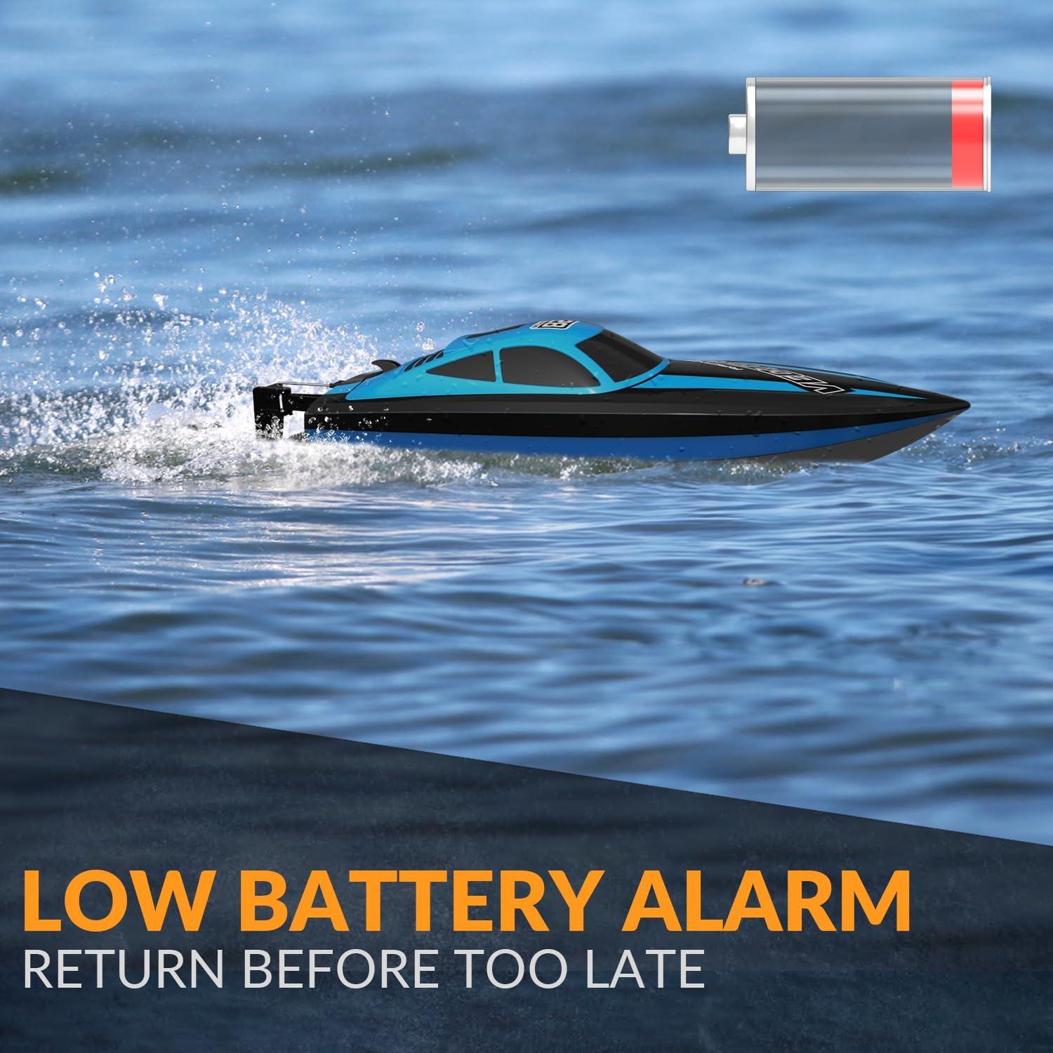 image:imageVOLANTEXRC RC Boat 20MPH Fast Remote Control Boat for Adults 24Ghz Toy Boats for Pools and Lake with 2 Rechargeable Batteries Toys Gifts for Adults with Light GreenBlue