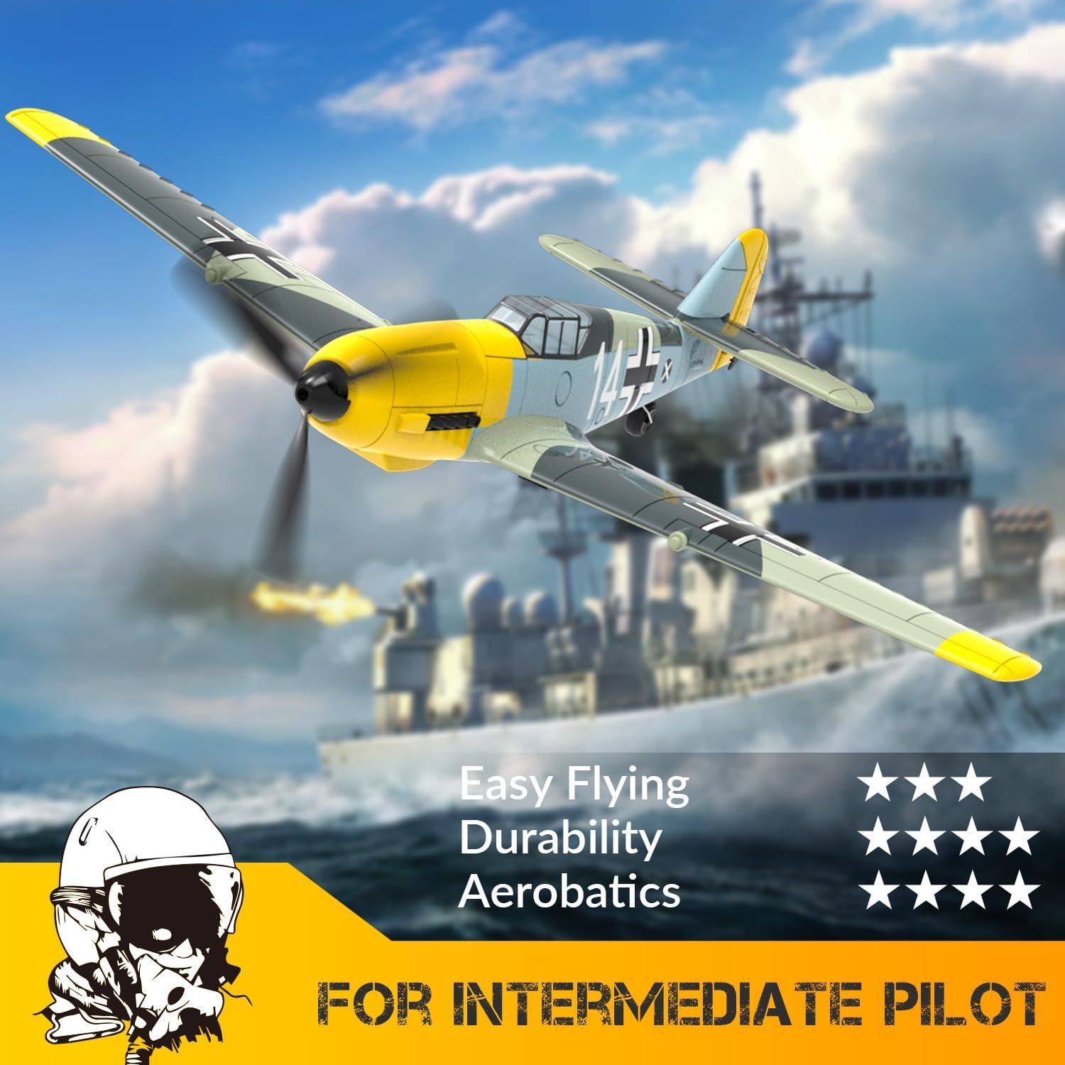 image:imageVOLANTEXRC RC Plane 4CH RC Airplane P51D Mustang RTF and BF109 Ready to Fly with Upgraded Canopy Xpilot Stabilization SystemampOne Key Aerobatic Function for Beginners Adluts