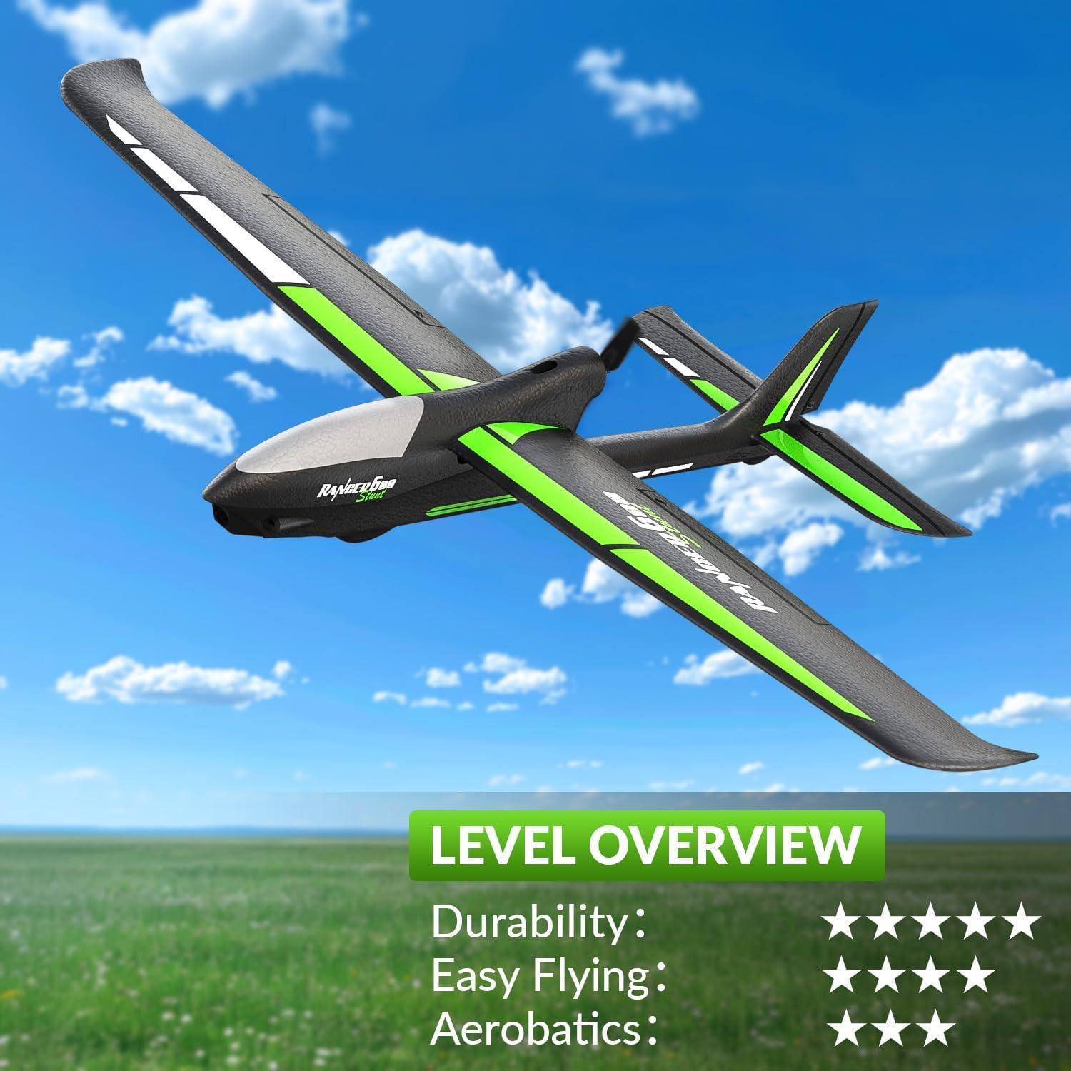 image:imageVOLANTEXRC RC Plane 4CH Remote Control Glider Airplane RTF with 6Axis Gyro 3 Modes amp Aerobatics Easy to Fly 24GHz Radio Controlled Aircraft for Beginnersamp Adults Ranger600 Stunt BlackRTR version Black