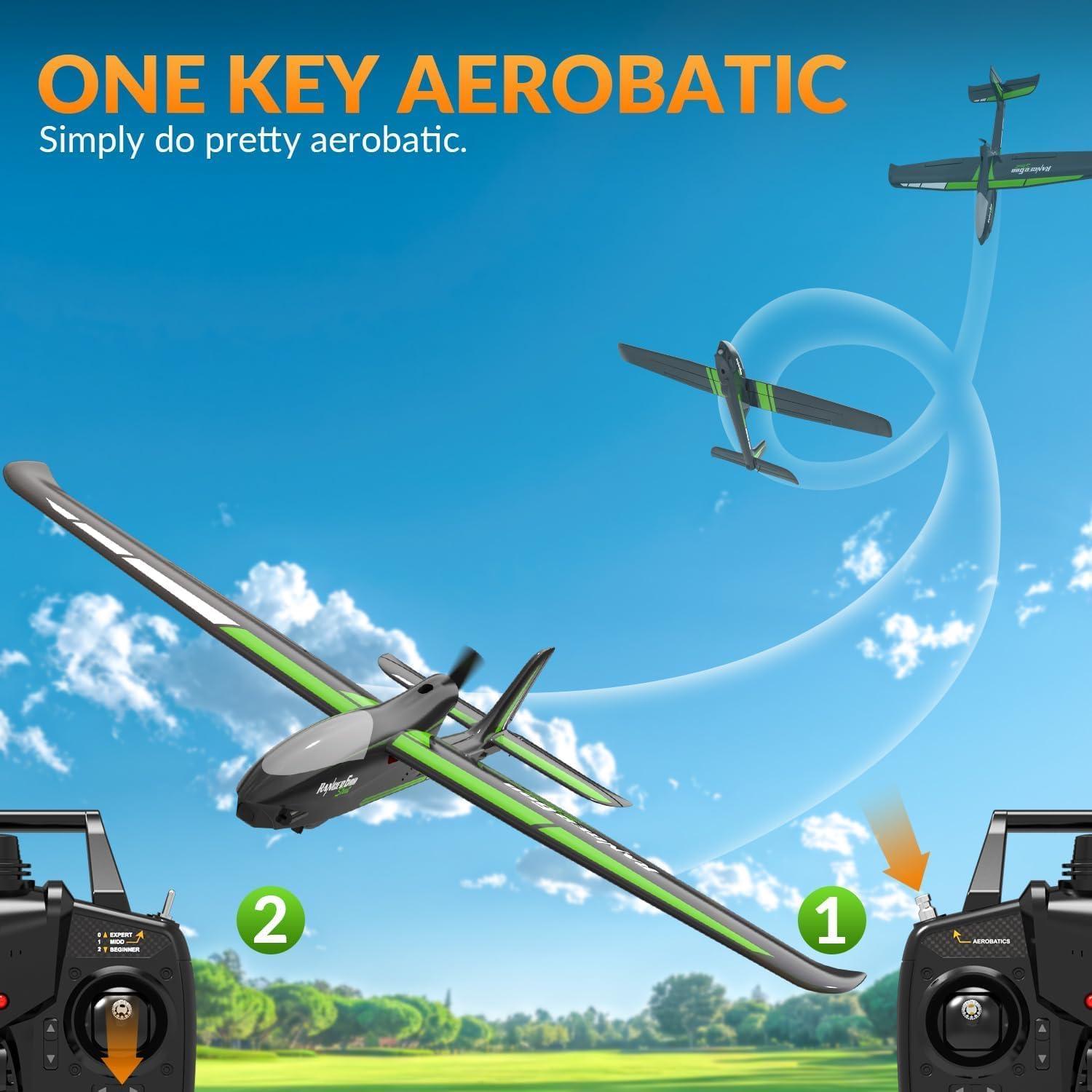 image:imageVOLANTEXRC RC Plane 4CH Remote Control Glider Airplane RTF with 6Axis Gyro 3 Modes amp Aerobatics Easy to Fly 24GHz Radio Controlled Aircraft for Beginnersamp Adults Ranger600 Stunt BlackRTR version Black