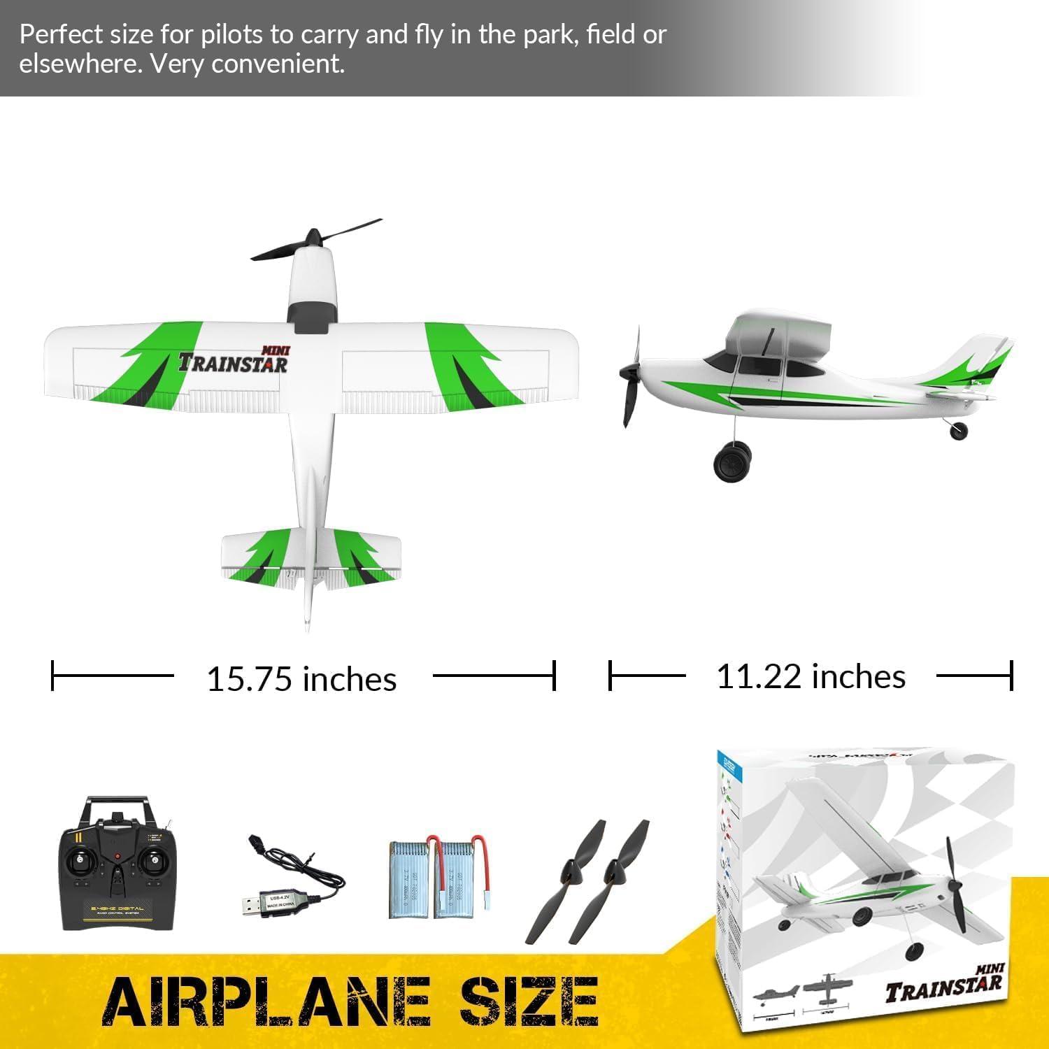 image:imageVOLANTEXRC RC Plane Trainer 3CH Remote Control Airplane with Prop Saver 6Axis Gyro Stabilizer amp 3 Modes to Fly Hobby Radio Controlled Aircraft RTF for Beginners Adults 400mmGreen