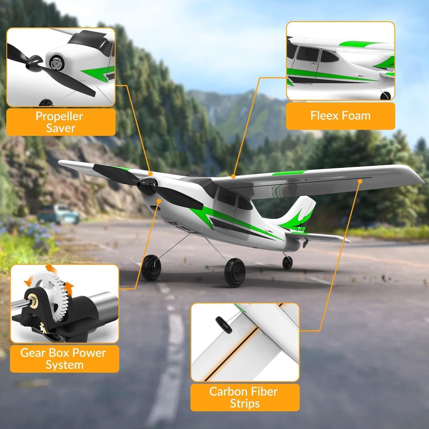 image:imageVOLANTEXRC RC Plane Trainer 3CH Remote Control Airplane with Prop Saver 6Axis Gyro Stabilizer amp 3 Modes to Fly Hobby Radio Controlled Aircraft RTF for Beginners Adults 400mmGreen
