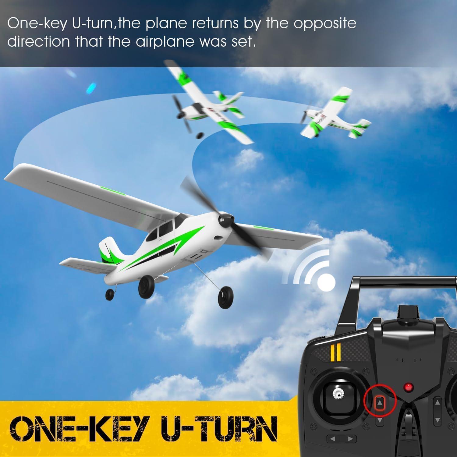 image:imageVOLANTEXRC RC Plane Trainer 3CH Remote Control Airplane with Prop Saver 6Axis Gyro Stabilizer amp 3 Modes to Fly Hobby Radio Controlled Aircraft RTF for Beginners Adults 400mmGreen