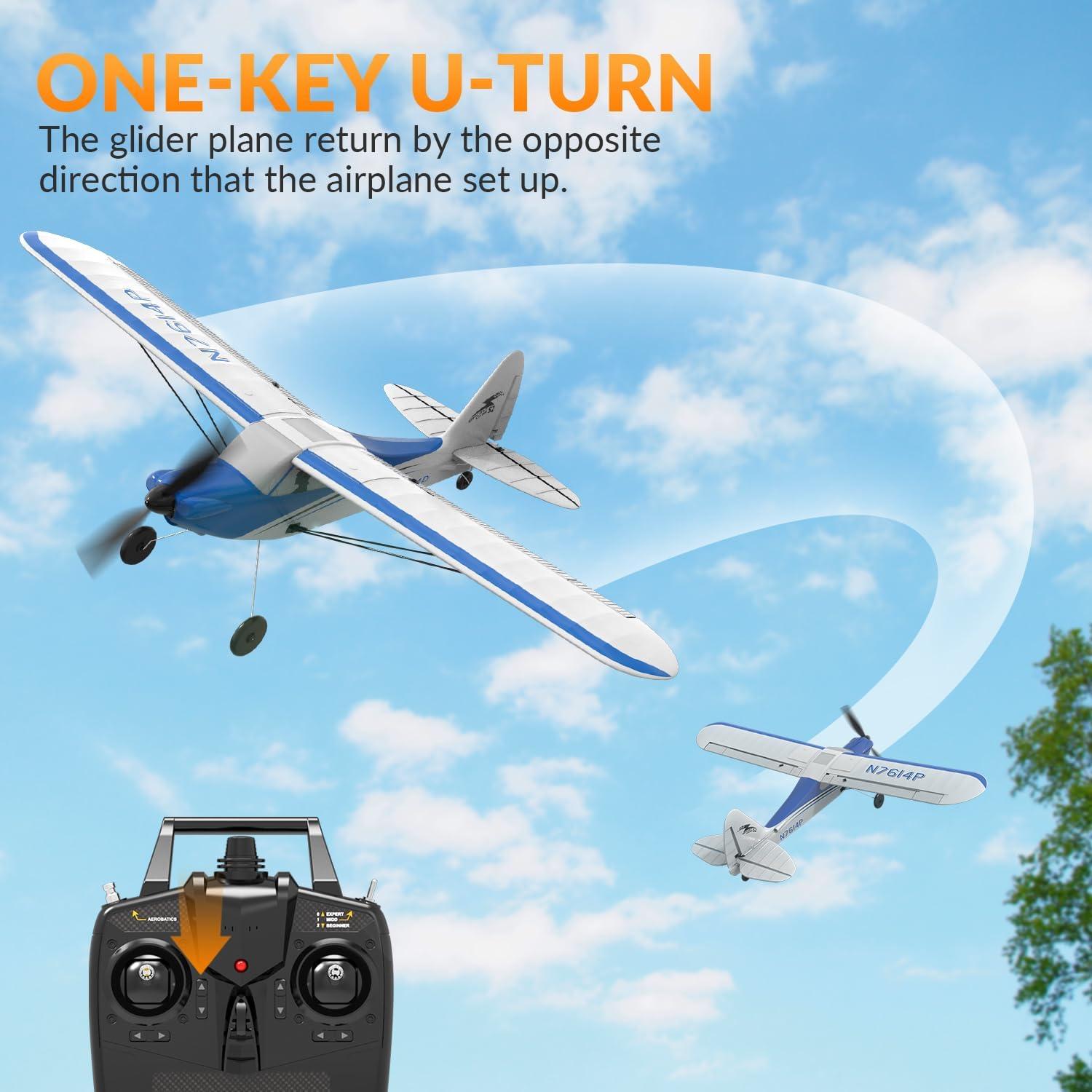 image:imageVOLANTEXRC RC Plane Trainer Sport Cub 4CH Remote Control Airplane with Prop Saver 6Axis Gyro Stabilizer amp 3 Modes to Fly Radio Controlled Aircraft RTF for Beginners amp Adults 500mmRedBlue