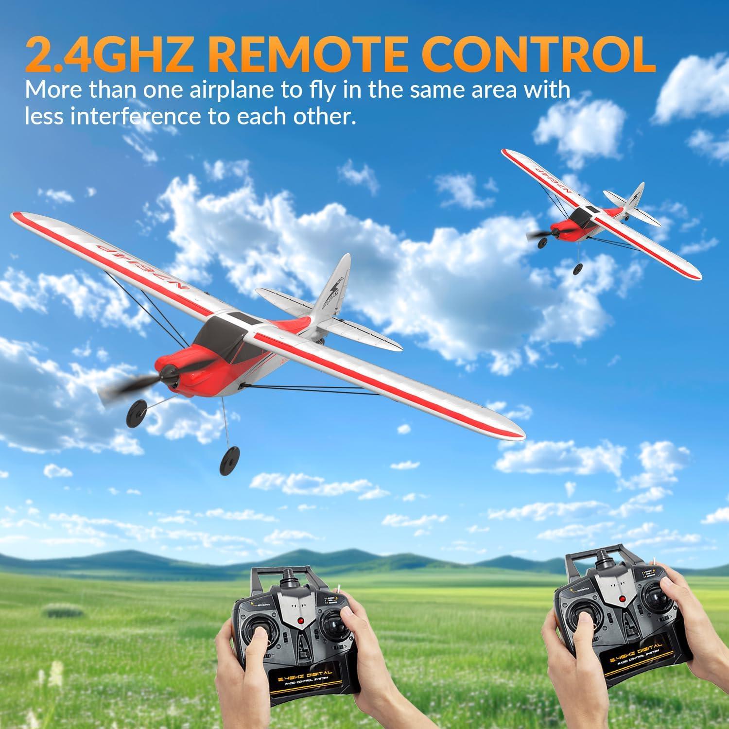 image:imageVOLANTEXRC RC Plane Trainer Sport Cub 4CH Remote Control Airplane with Prop Saver 6Axis Gyro Stabilizer amp 3 Modes to Fly Radio Controlled Aircraft RTF for Beginners amp Adults 500mmRedRed