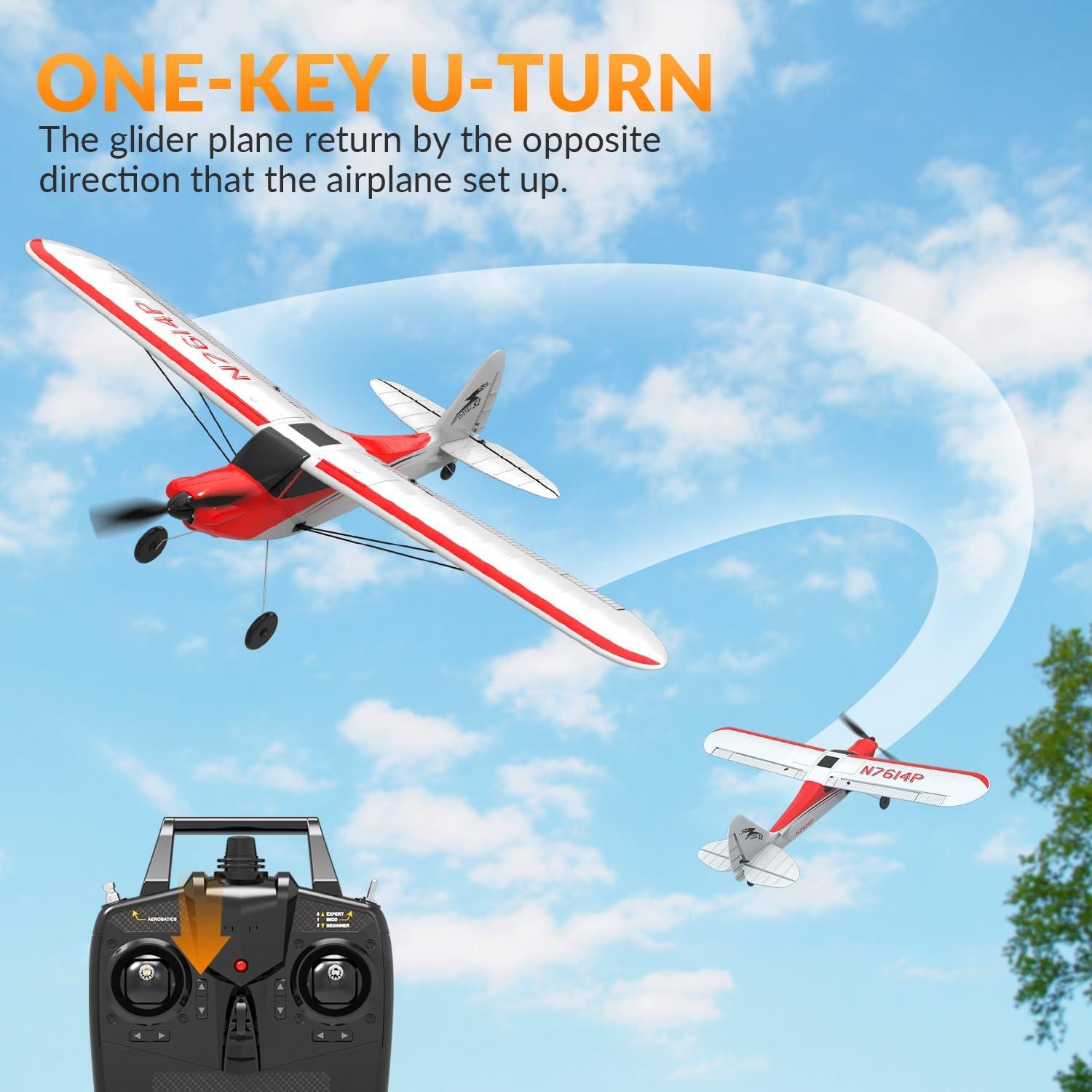 image:imageVOLANTEXRC RC Plane Trainer Sport Cub 4CH Remote Control Airplane with Prop Saver 6Axis Gyro Stabilizer amp 3 Modes to Fly Radio Controlled Aircraft RTF for Beginners amp Adults 500mmRedRed