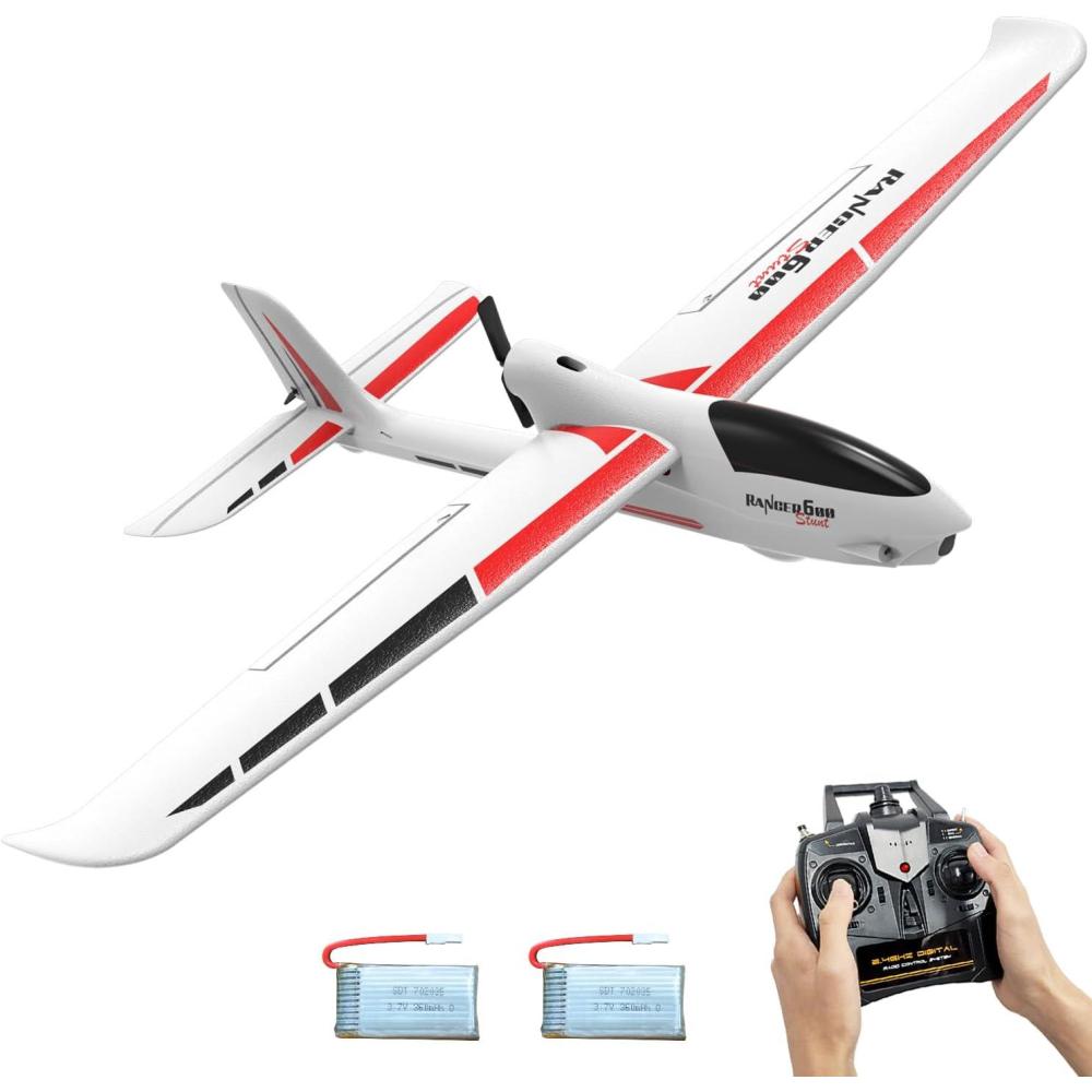 image:imageVOLANTEXRC RC Plane 4CH Remote Control Glider Airplane RTF with 6Axis Gyro 3 Modes amp Aerobatics Easy to Fly 24GHz Radio Controlled Aircraft for Beginnersamp Adults Ranger600 Stunt BlackRTR version White