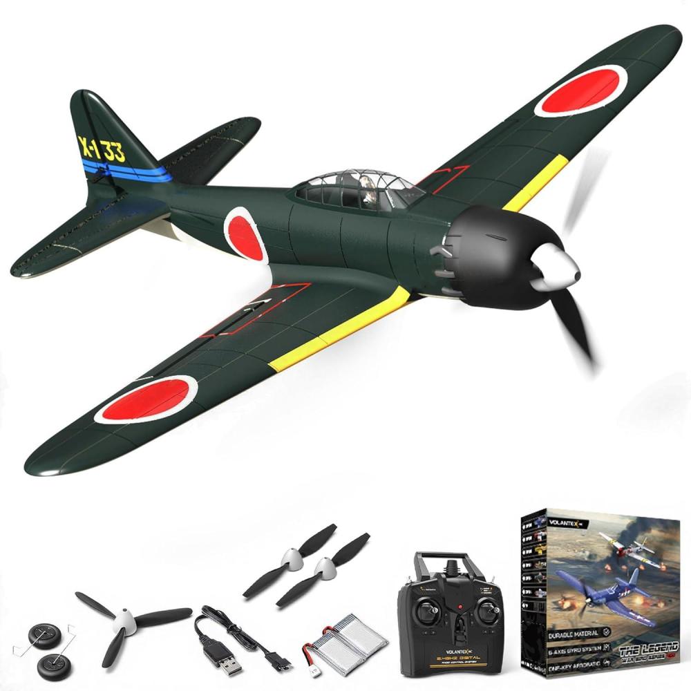 image:imageVOLANTEXRC RC Plane for Beginners 4CH WWII RC Airplane A6M Zero with Aileron 24Ghz Remote Control Plane with Xpilot Self Righting amp One Key Aerobatic Gifts for Adults 76115 RTFGreen P40
