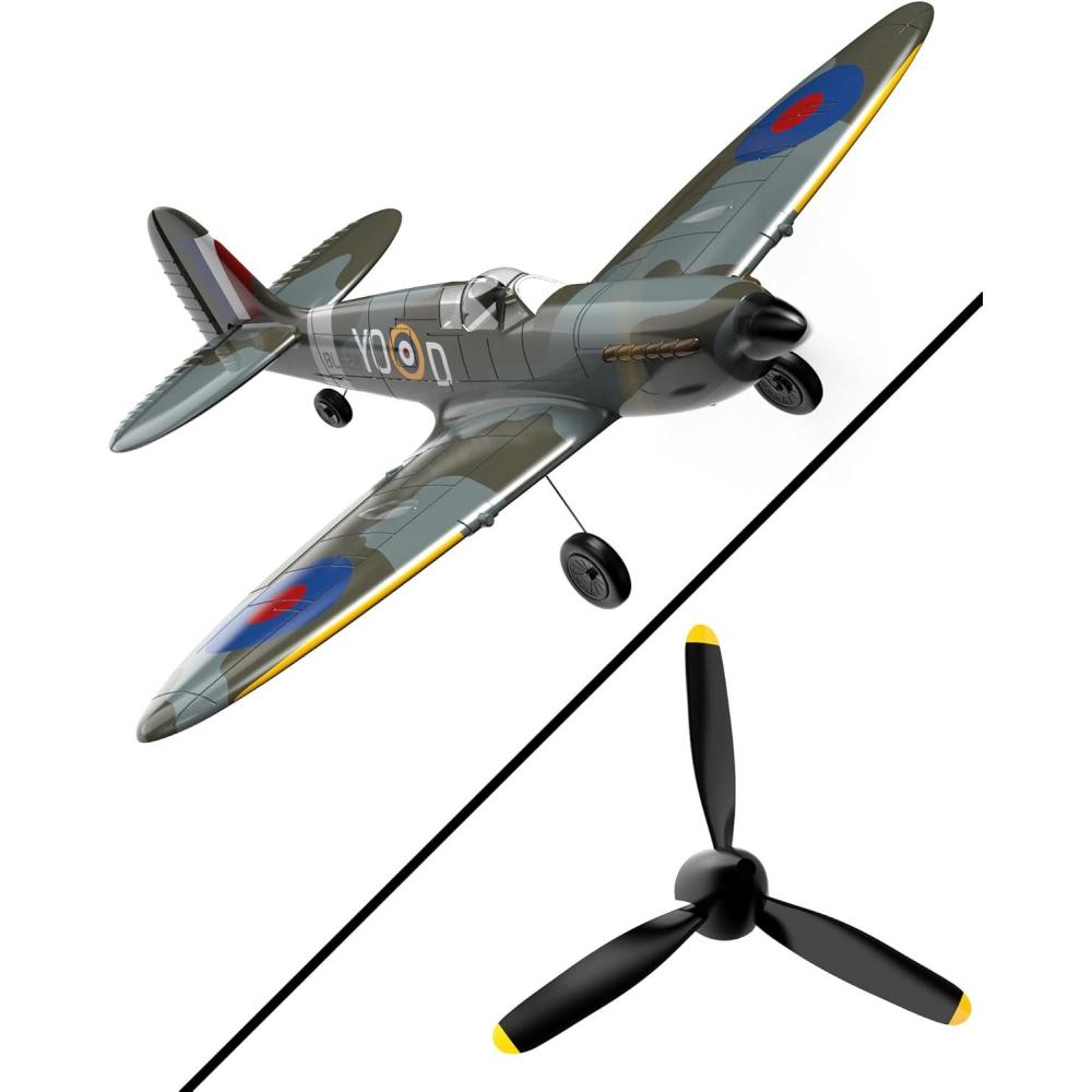 image:imagevolantexrc RC Plane 4 Channel Remote Control Airplane Fighter Spitfire RTF with Aileron Gyro Aerobatics amp 3 Modes Easy to Fly Hobby Radio Controlled Aircraft for Beginners amp Adults Blue