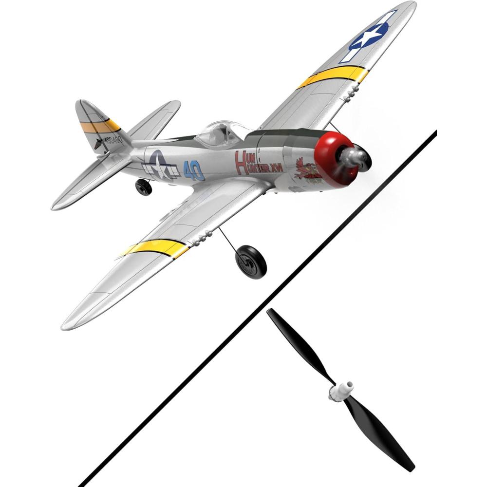 image:imagevolantexrc RC Plane for Beginners 4CH WWII Warbird P47 Thunderbolt with Aileron 24Ghz RC Airplane with Xpilot Self Righting amp One Key Aerobatic Gifts for Adults amp Propellers