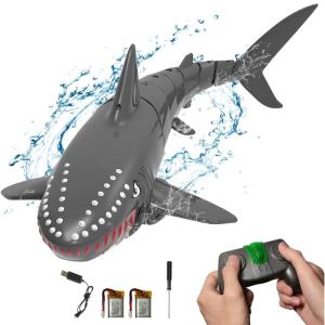VOLANTEXRC RC Boat 20MPH Fast Remote Control Boat for Adults 2.4Ghz Toy Boats for Pools and Lake with 2 Rechargeable Batteries Toys Gifts for Adults with Light, Green(White Gray)