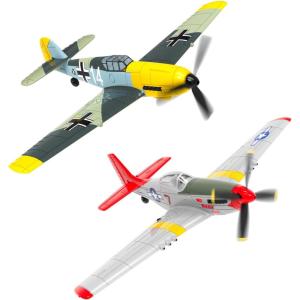VOLANTEXRC RC Plane 4CH RC Airplane P51D Mustang RTF, and BF-109 Ready to Fly with Upgraded Canopy, Xpilot Stabilization System&One Key Aerobatic Function for Beginners, Adluts