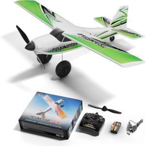 VOLANTEXRC RC Plane Trainer Sport Cub 4CH Remote Control Airplane with Prop Saver, 6-Axis Gyro Stabilizer & 3 Modes to Fly, Radio Controlled Aircraft RTF for Beginners & Adults (500mm,Red)(Brushless Green)