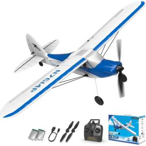 VOLANTEXRC RC Plane Trainer Sport Cub 4CH Remote Control Airplane with Prop Saver, 6-Axis Gyro Stabilizer & 3 Modes to Fly, Radio Controlled Aircraft RTF for Beginners & Adults (500mm,Red)(Blue)