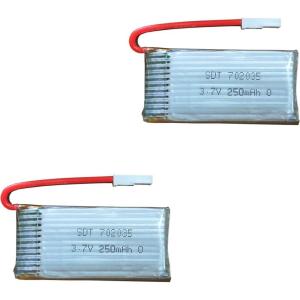 volantexrc 2pcs 3.7V 250mAh Lipo Rechargeable Battery for RC Airplane 761-1 TrainStar Mini, 761-6 Ranger400