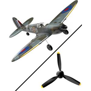 volantexrc RC Plane, 4 Channel Remote Control Airplane Fighter Spitfire RTF with Aileron, Gyro, Aerobatics & 3 Modes Easy to Fly, Hobby Radio Controlled Aircraft for Beginners & Adults (Blue)