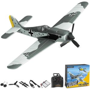 volantexrc RC Plane, 4 Channel Remote Control Airplane Fighter Spitfire RTF with Aileron, Gyro, Aerobatics & 3 Modes Easy to Fly, Hobby Radio Controlled Aircraft for Beginners & Adults (Blue)(FW190)