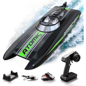 volantexrc Remote Control Boats for Pools and Lakes 20+MPH AtomicXS High Speed RC Boat for Adults Toy Boat Gifts with 2 Batteries & Reverse Function (795-5 Blue)(Black)