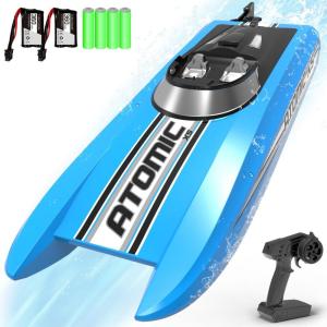 volantexrc Remote Control Boats for Pools and Lakes 20+MPH AtomicXS High Speed RC Boat for Adults Toy Boat Gifts with 2 Batteries & Reverse Function (795-5 Blue)(Blue)