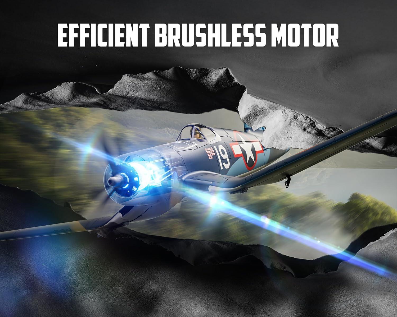 image:imagevolantexrc Brushless RC Plane 4 Channel Remote Control Airplanes with 6Axis Gyro3 Modes amp Aerobatics 24GHz Radio Controlled Aircraft for Beginners amp Adults amp Propellers
