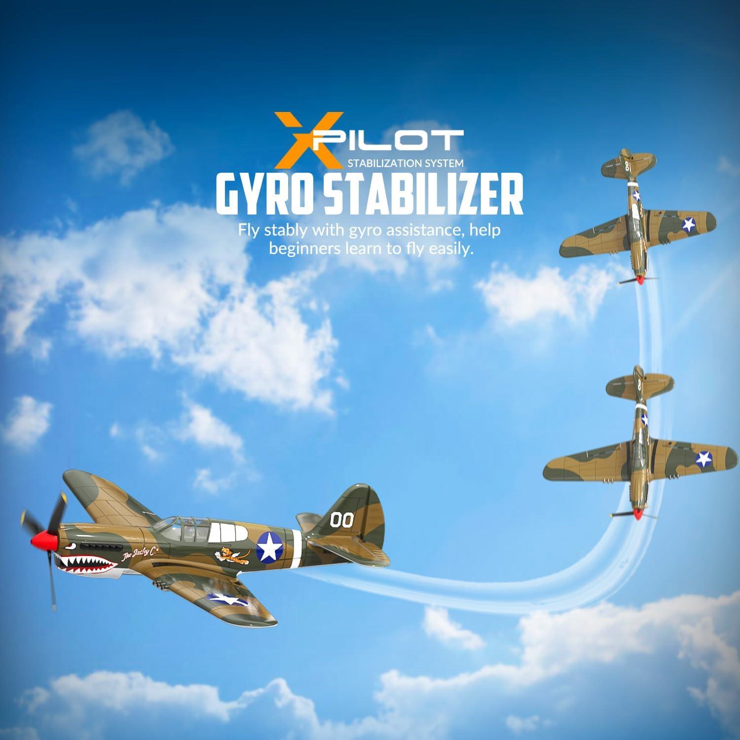 image:imagevolantexrc RC Plane 4 Channel Remote Control Airplane Fighter P40 with Aileron 6Axis Gyro Aerobatics for Adults amp Propellers