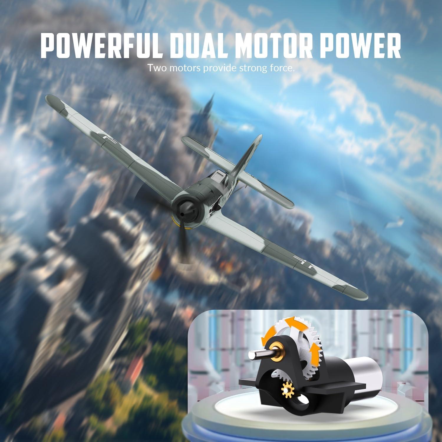 image:imagevolantexrc RC Plane 4 Channel Remote Control Airplane Fighter Spitfire RTF with Aileron Gyro Aerobatics amp 3 Modes Easy to Fly Hobby Radio Controlled Aircraft for Beginners amp Adults BlueFW190