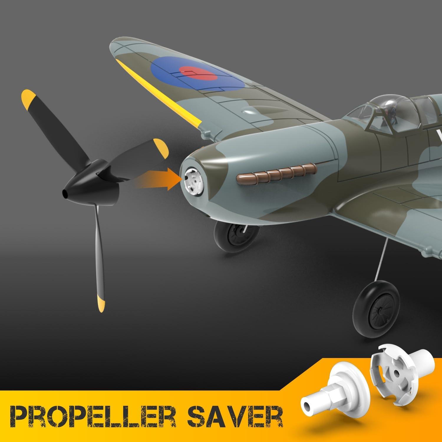 image:imagevolantexrc RC Plane 4 Channel Remote Control Airplane Fighter Spitfire RTF with Aileron Gyro Aerobatics amp 3 Modes Easy to Fly Hobby Radio Controlled Aircraft for Beginners amp Adults BlueSpitfire Blue