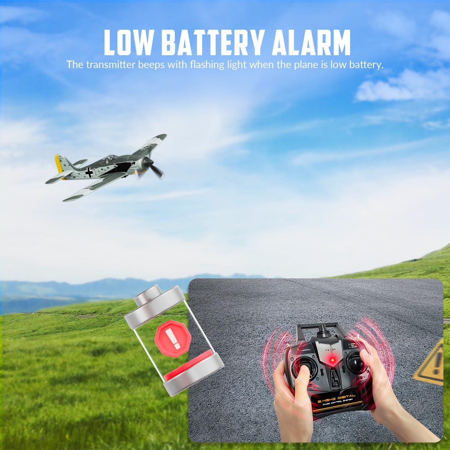 image:imagevolantexrc RC Plane 4 Channel Remote Control Airplane Fighter Spitfire RTF with Aileron Gyro Aerobatics amp 3 Modes Easy to Fly Hobby Radio Controlled Aircraft for Beginners amp Adults BlueFW190