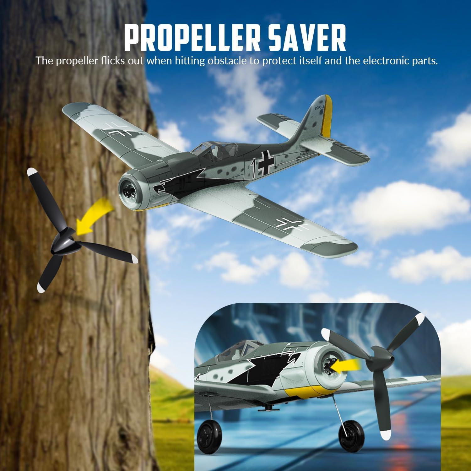 image:imagevolantexrc RC Plane 4 Channel Remote Control Airplane Fighter Spitfire RTF with Aileron Gyro Aerobatics amp 3 Modes Easy to Fly Hobby Radio Controlled Aircraft for Beginners amp Adults BlueFW190
