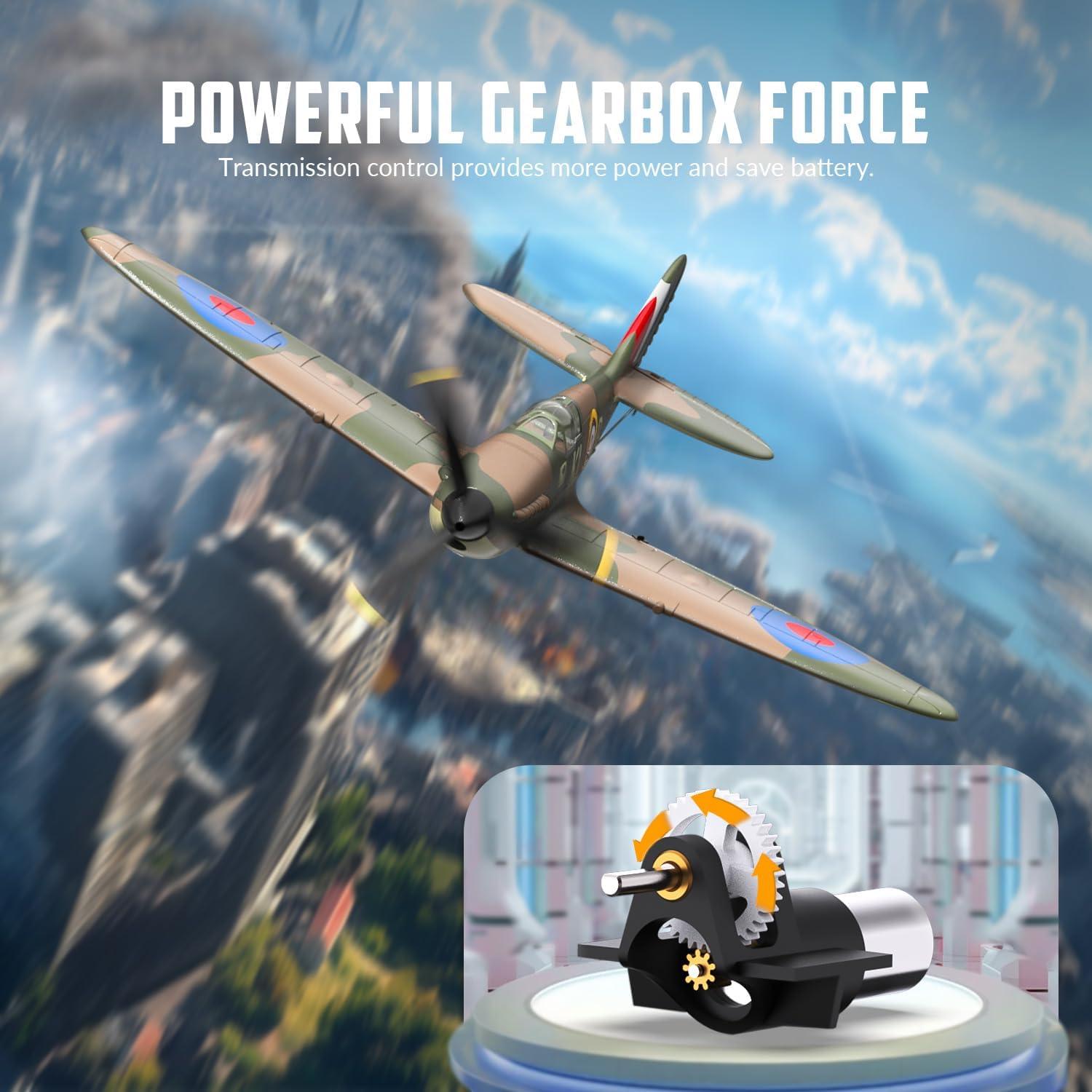 image:imagevolantexrc RC Plane 4 Channel Remote Control Airplane Fighter Spitfire RTF with Aileron Gyro Aerobatics amp 3 Modes Easy to Fly Hobby Radio Controlled Aircraft for Beginners amp Adults BlueSpitfire Green