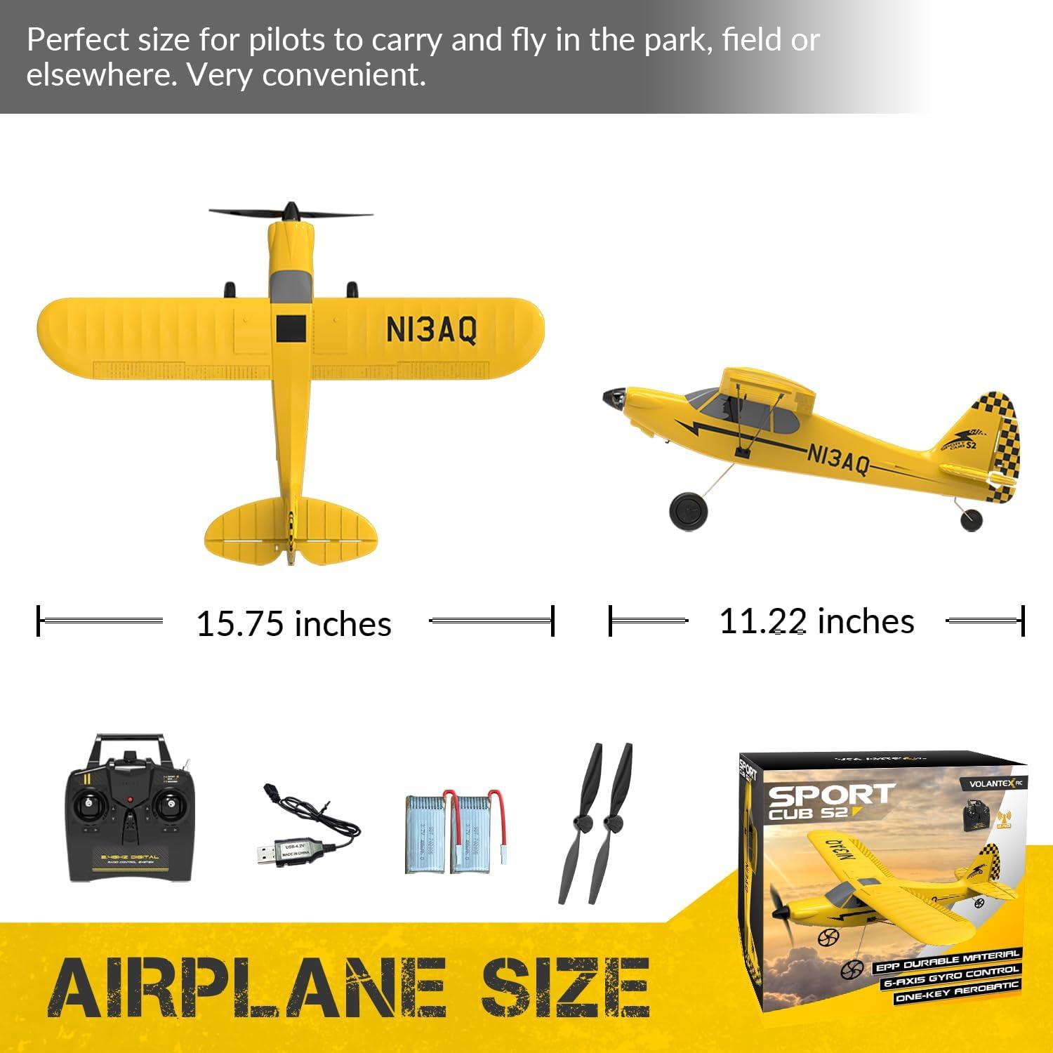 image:imagevolantexrc RC Plane Trainer 3CH Remote Control Airplane with Prop Saver 6Axis Gyro Stabilizer amp 3 Modes to Fly Hobby Radio Controlled Aircraft RTF for Beginners amp Adults 400mmRedYellow