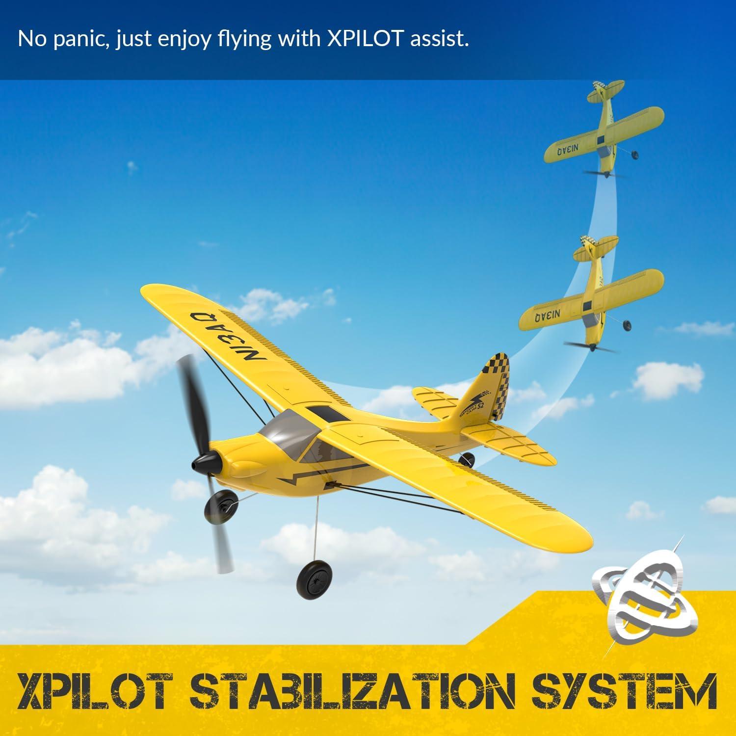 image:imagevolantexrc RC Plane Trainer 3CH Remote Control Airplane with Prop Saver 6Axis Gyro Stabilizer amp 3 Modes to Fly Hobby Radio Controlled Aircraft RTF for Beginners amp Adults 400mmRedYellow