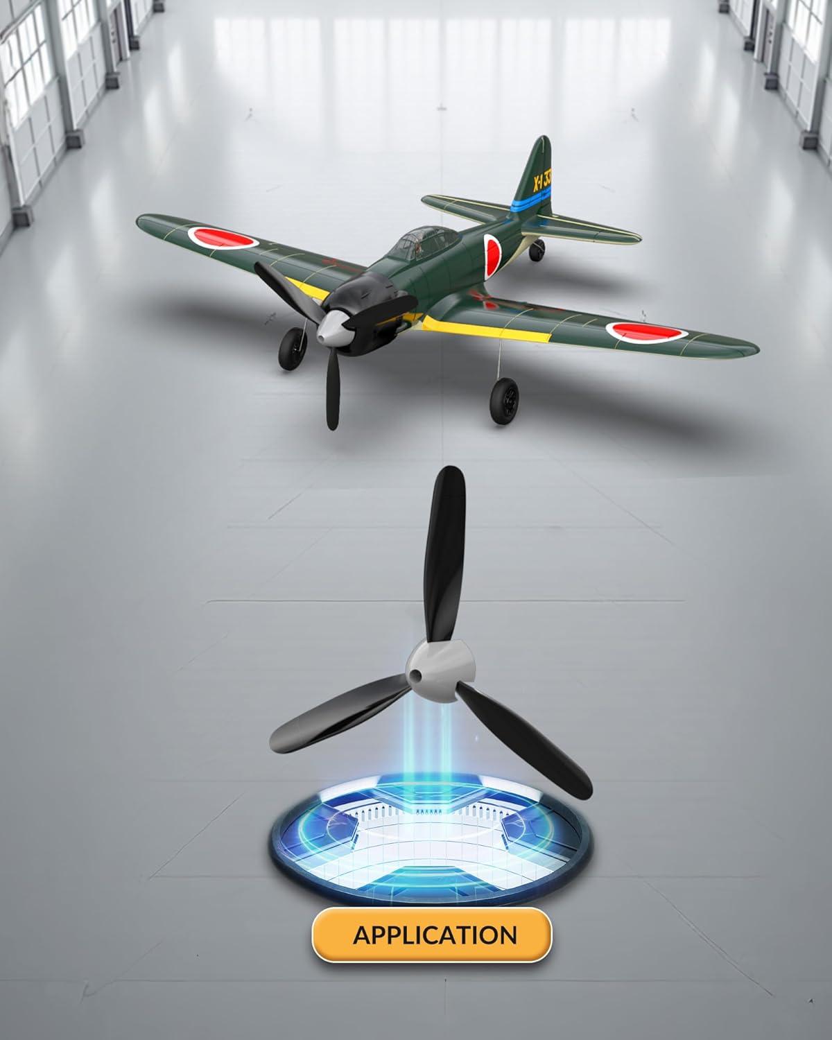 image:imagevolantexrc RC Plane for Beginners 4CH WWII RC Airplane A6M Zero with Aileron 24Ghz Remote Control Plane with Xpilot Self Righting amp One Key Aerobatic Gifts for Adults amp Propellers