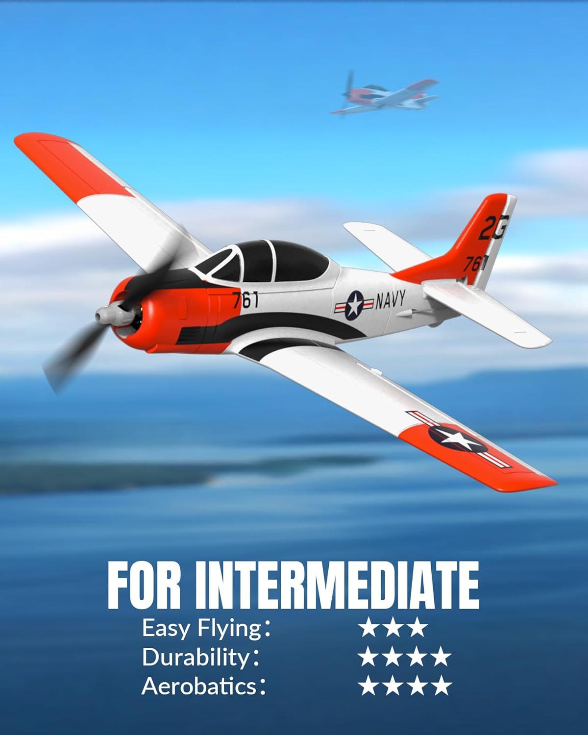 image:imagevolantexrc RC Plane for Beginners 4CH WWII RC Airplane F4U Corsair with Aileron 24Ghz Remote Control Plane with Xpilot Self Righting amp One Key Aerobatic amp Upgraded Canopy 7618V2 RTFT28 Trojan