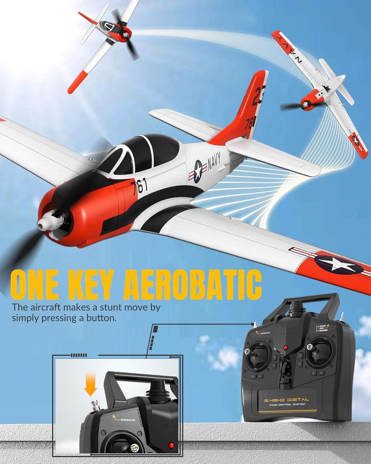 image:imagevolantexrc RC Plane for Beginners 4CH WWII RC Airplane F4U Corsair with Aileron 24Ghz Remote Control Plane with Xpilot Self Righting amp One Key Aerobatic amp Upgraded Canopy 7618V2 RTFT28 Trojan