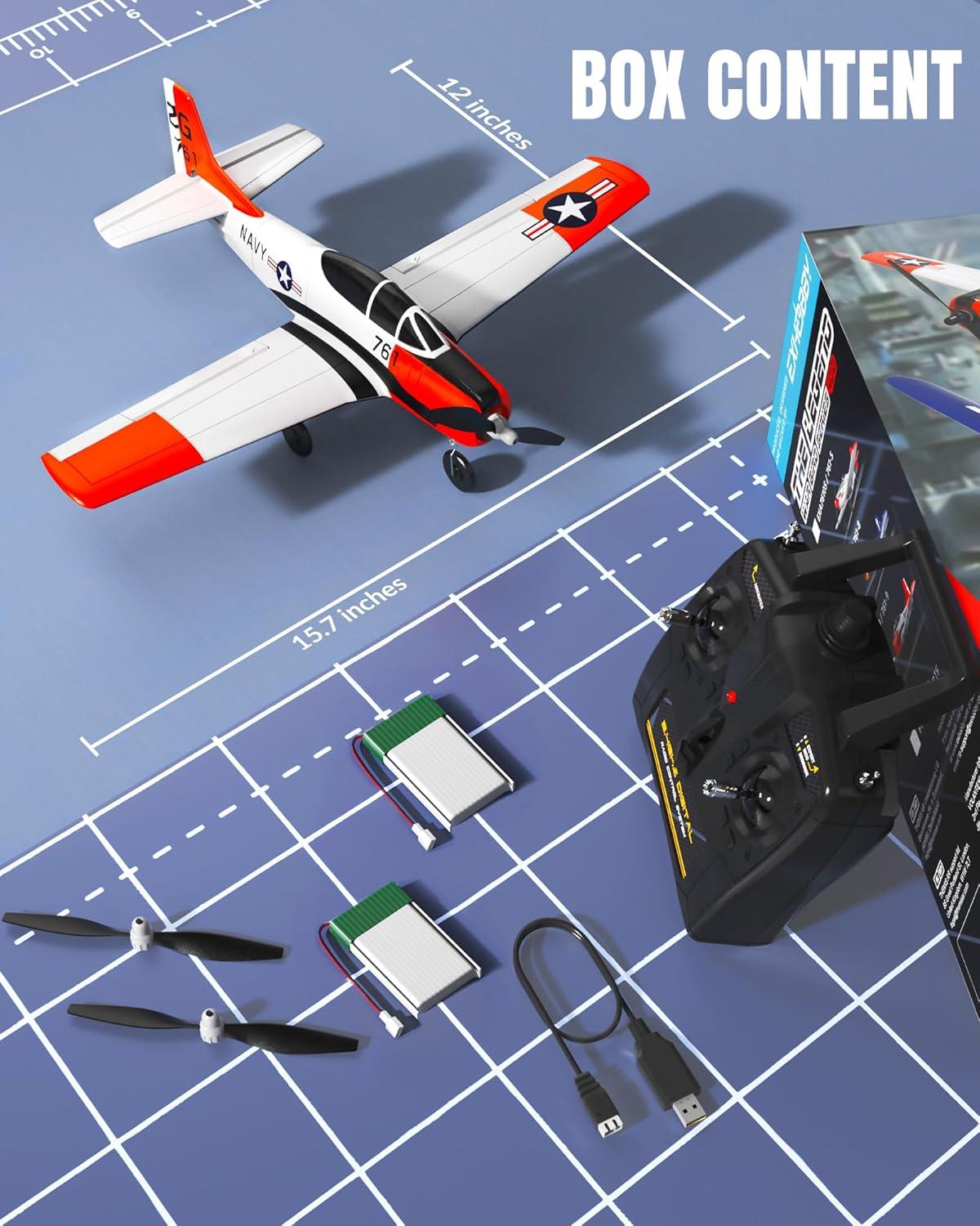 image:imagevolantexrc RC Plane for Beginners 4CH WWII RC Airplane F4U Corsair with Aileron 24Ghz Remote Control Plane with Xpilot Self Righting amp One Key Aerobatic amp Upgraded Canopy 7618V2 RTFT28 Trojan