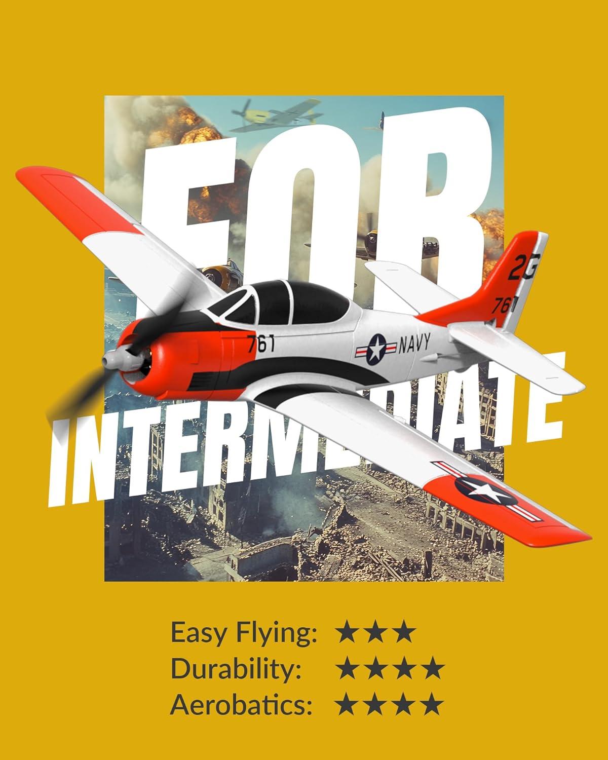image:imagevolantexrc RC Plane for Beginners 4CH WWII RC Airplane F4U Corsair with Aileron 24Ghz Remote Control Plane with Xpilot Self Righting amp One Key Aerobatic amp Upgraded Canopy 7618V2 RTFT28 Trojan