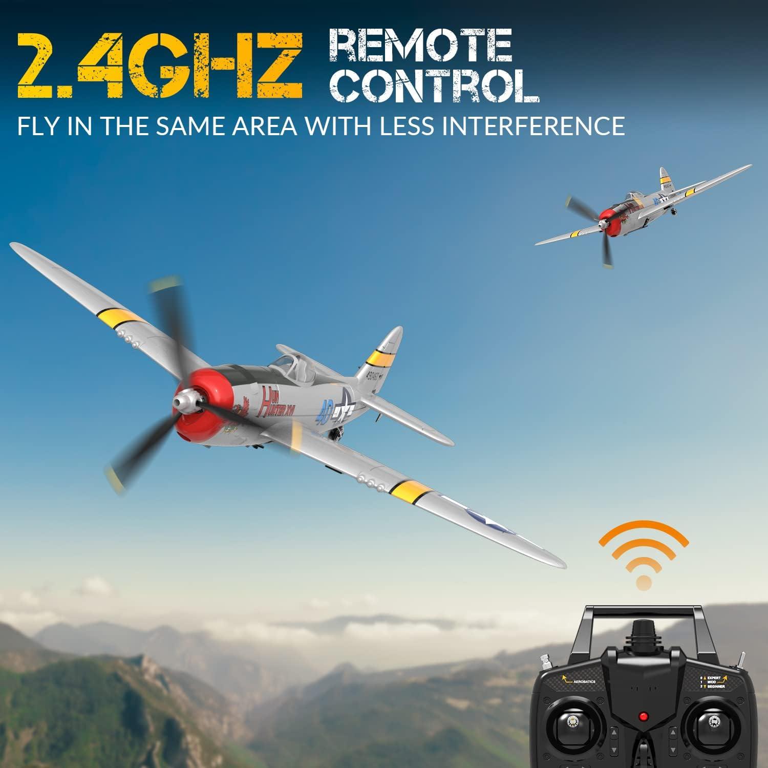image:imagevolantexrc RC Plane for Beginners 4CH WWII Warbird P47 Thunderbolt with Aileron 24Ghz RC Airplane with Xpilot Self Righting amp One Key Aerobatic Gifts for Adults amp Propellers