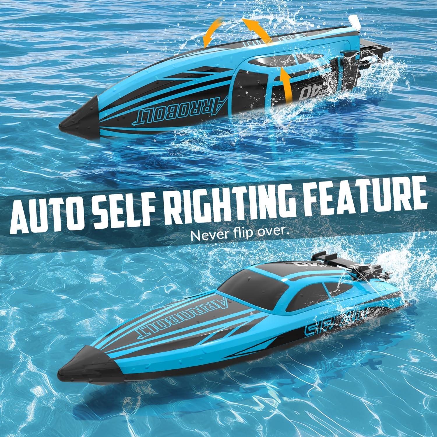 image:imageVOLANTEXRC Brushless RC Boats for Adults 30MPH Fast Remote Control Boat with 2 Rechargeable Batteries for Lakes 30 Mins Full Proportional Boat High Speed RC Boat for Adults 79705