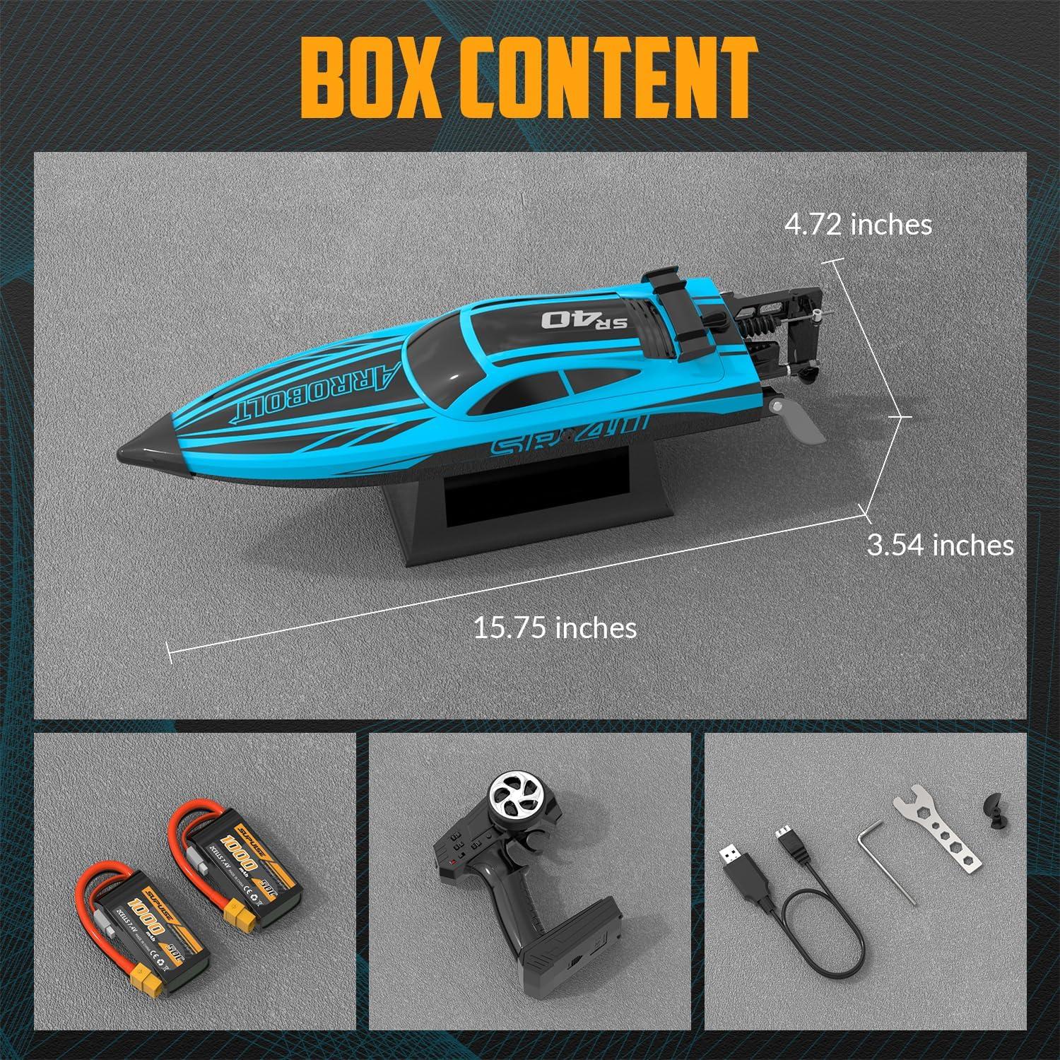 image:imageVOLANTEXRC Brushless RC Boats for Adults 30MPH Fast Remote Control Boat with 2 Rechargeable Batteries for Lakes 30 Mins Full Proportional Boat High Speed RC Boat for Adults 79705