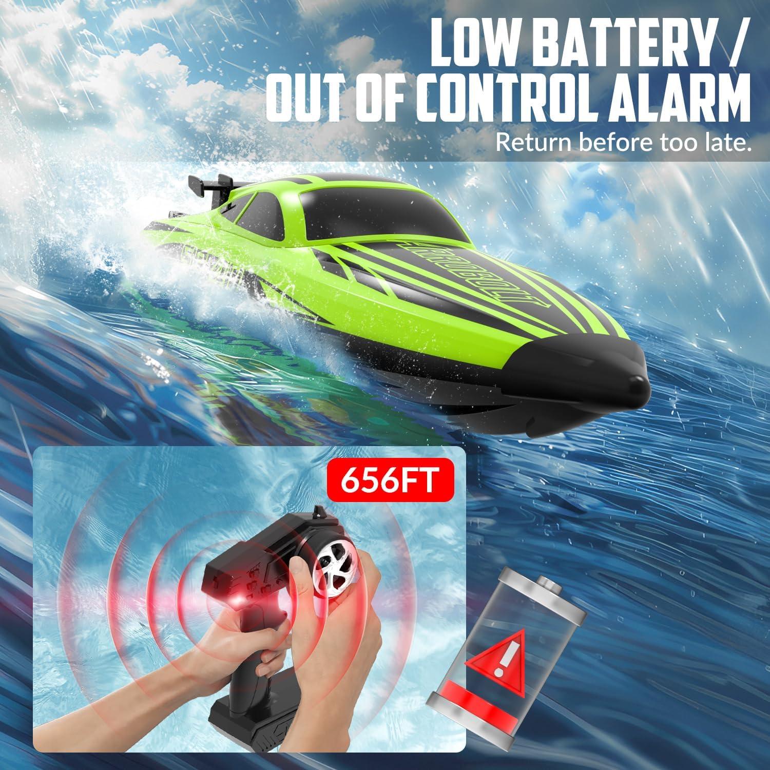 image:imageVOLANTEXRC Brushless RC Boats for Adults 30MPH Fast Remote Control Boats with 2 Rechargeable Batteries for Lakes 30 Mins Full Proportional Boat High Speed RC Boat for Adults 79705