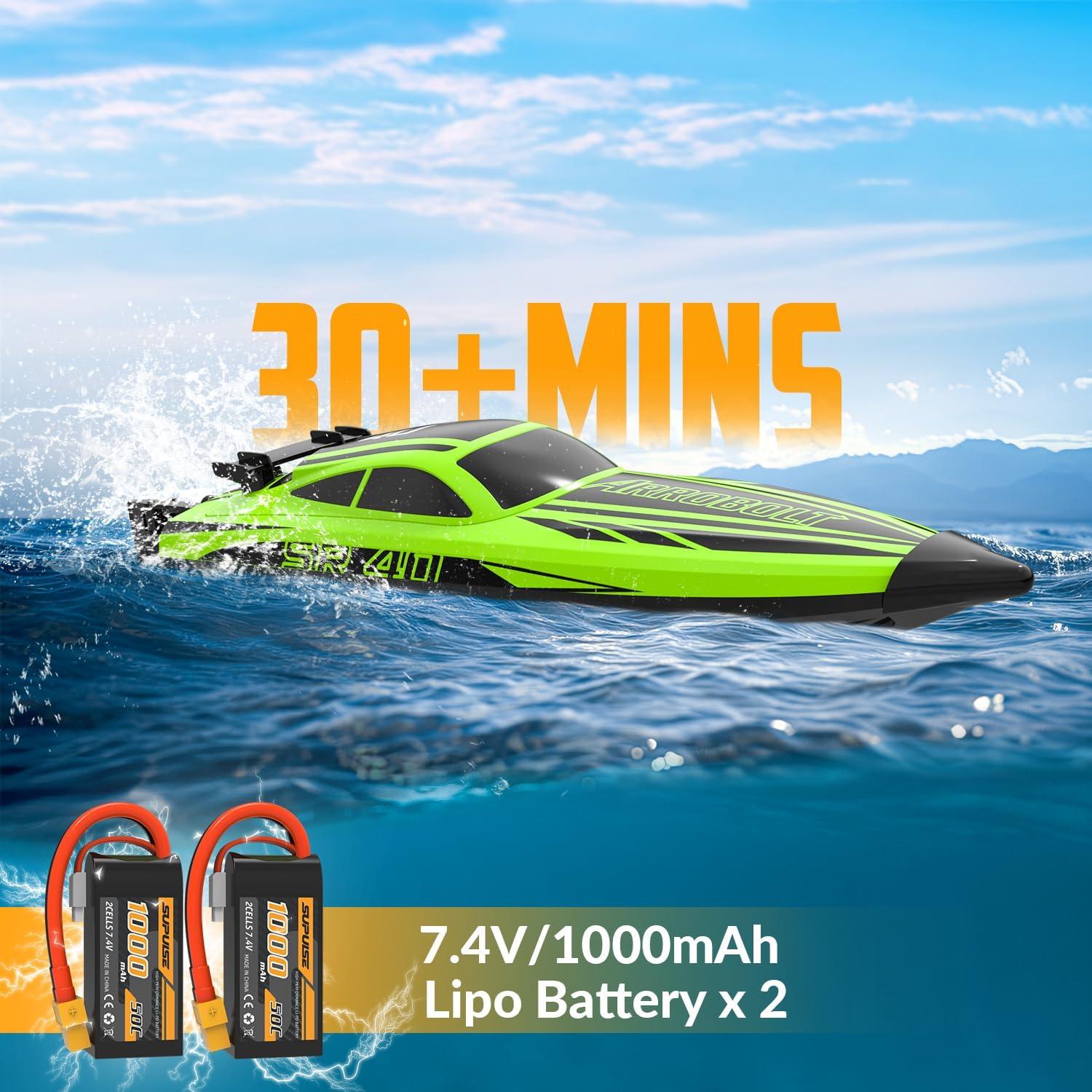 image:imageVOLANTEXRC Brushless RC Boats for Adults 30MPH Fast Remote Control Boats with 2 Rechargeable Batteries for Lakes 30 Mins Full Proportional Boat High Speed RC Boat for Adults 79705