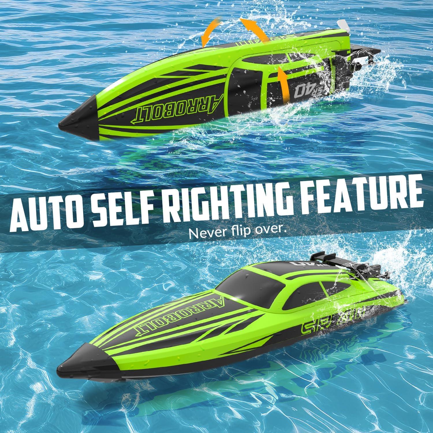image:imageVOLANTEXRC Brushless RC Boats for Adults 30MPH Fast Remote Control Boats with 2 Rechargeable Batteries for Lakes 30 Mins Full Proportional Boat High Speed RC Boat for Adults 79705