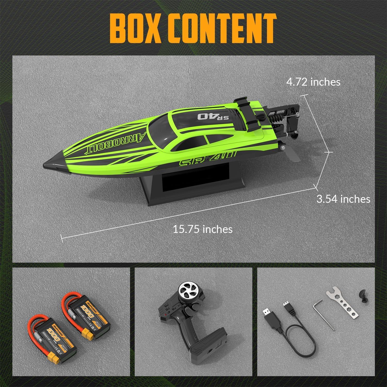 image:imageVOLANTEXRC Brushless RC Boats for Adults 30MPH Fast Remote Control Boats with 2 Rechargeable Batteries for Lakes 30 Mins Full Proportional Boat High Speed RC Boat for Adults 79705