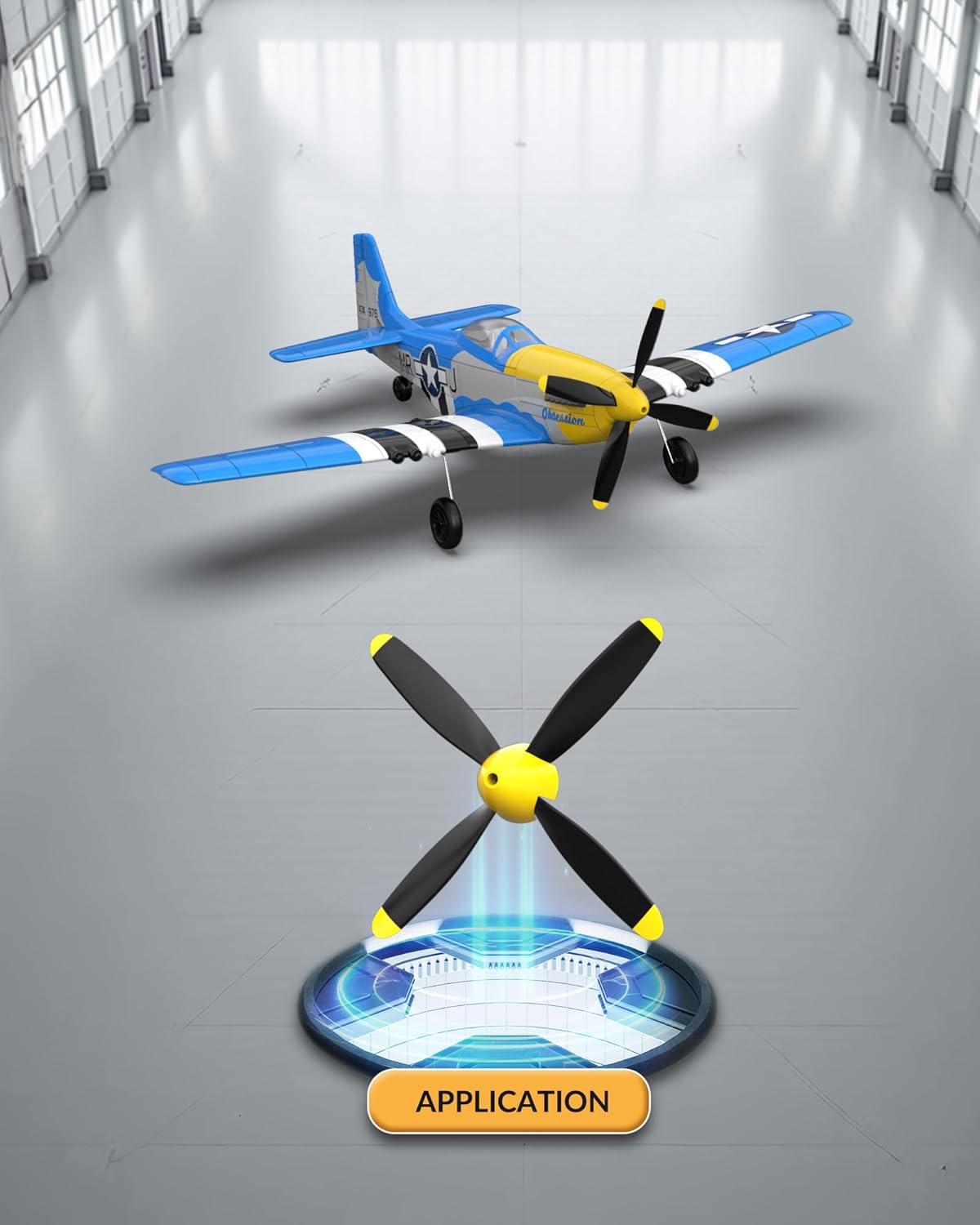 image:imageVOLANTEXRC RC Plane Propellers 2Piece Set with 4Blade Propeller Protector and Adapter for RC Airplane 76105V2B