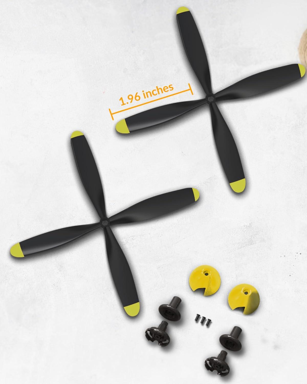 image:imageVOLANTEXRC RC Plane Propellers 2Piece Set with 4Blade Propeller Protector and Adapter for RC Airplane 76105V2B