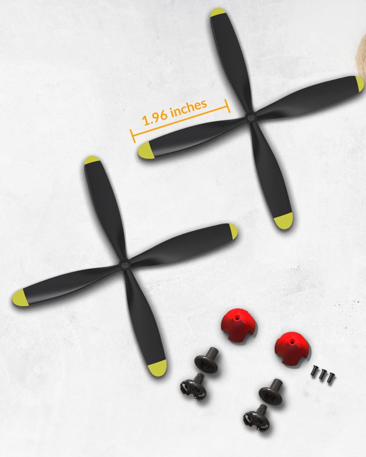 image:imageVOLANTEXRC RC Plane Propellers 2Piece Set with 4Blade Propeller Protector and Adapter for RC Airplane 76105V2R